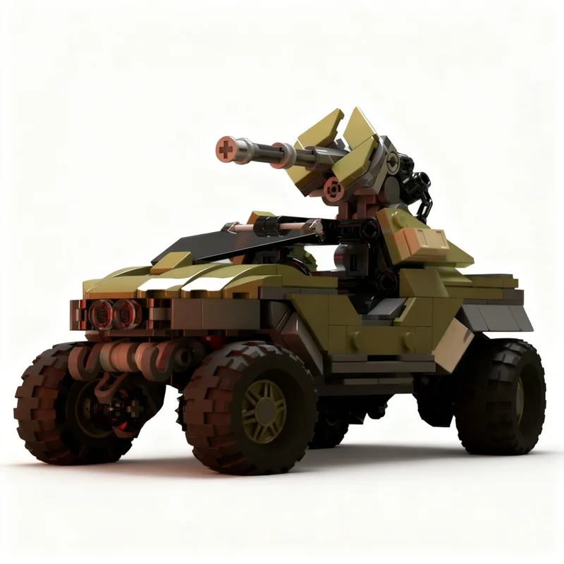 

381PCS MOC Game Series M12 Warthog Halo Campaign Evolved Demo Model Premium Display Assembly Building Blocks DIY Creative Gift