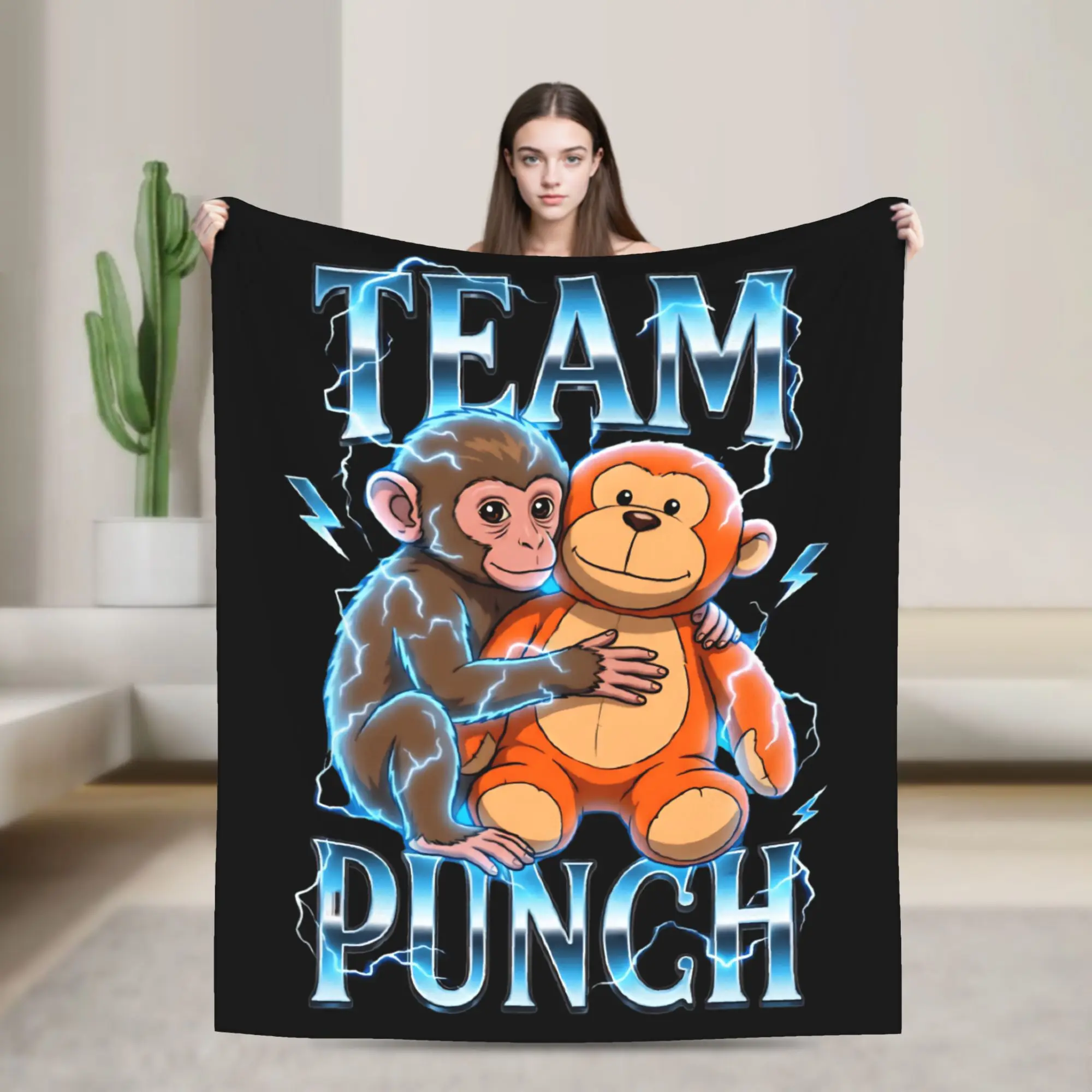 

Hang In There Punch Monkey Coral Fleece Plush Throw Blankets Blankets for Bedding Couch Ultra-Soft Quilt,