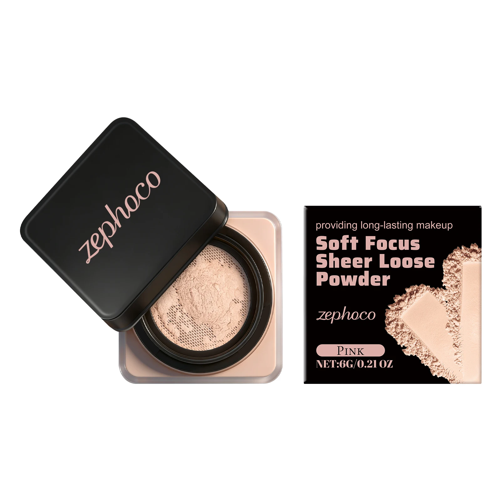 Zephoco Sheer Loose Powder Makeup Cosmetics Long Lasting Oil Control Waterproof Sweatproof Pore Minimizer Loose Setting Powder