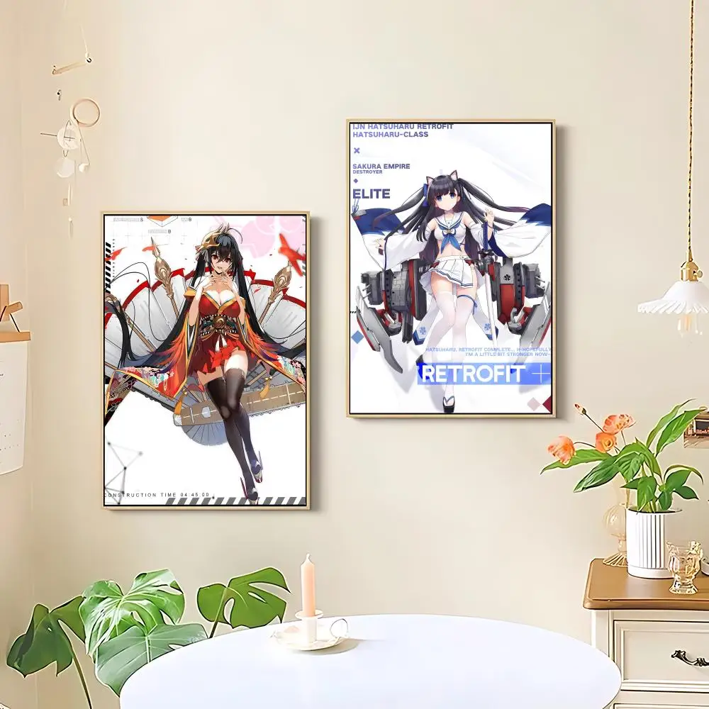 Anime Game A-Azue Lane Poster HD art sticky wall waterproof home living room bedroom bar aesthetic decoration