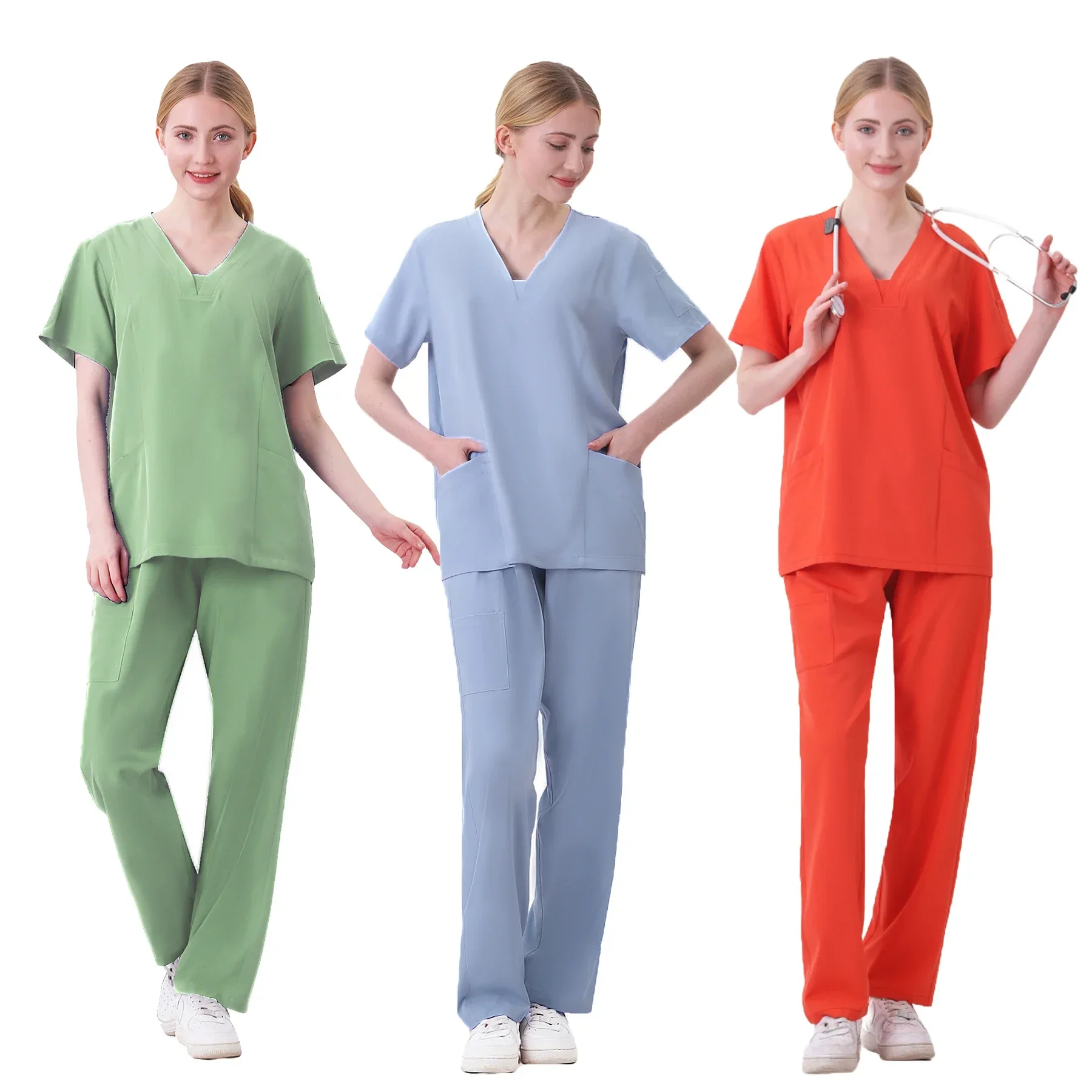 1pc Shirt Hospital Uniform Women Medical Scrubs fornitore modello medico Designer medico Medical Dental Clinic Beauty Spa