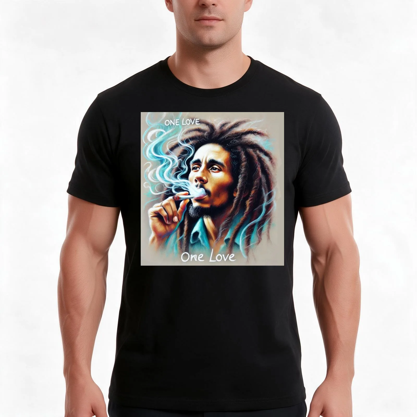 BOB MARLEY: ONE LOVE T-Shirt, Summer Casual Cotton Tee, Oversized Streetwear Tops, Vintage Graphic Print, Loose Fit Short Sleeve