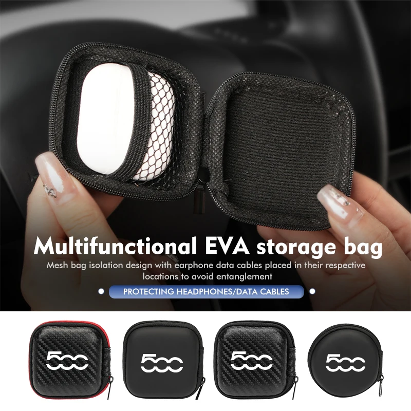 Cabo de Dados para Carro Fiat, Carregador de Fone de Ouvido, Pen Drive, Bolsa com Zíper, Acessórios Tipo Panda, Brave, Stilo, Palio, Ducato, Freemont, Doblo
