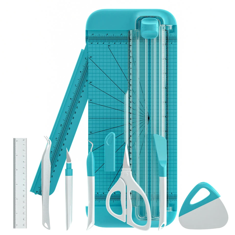 Manual A4 Scrapbooking Ruler Cutter Rotary Paper Cutter Trimmer Tool Set for Cricut Vinyl Office Papers Cards Labels Photos Cutt