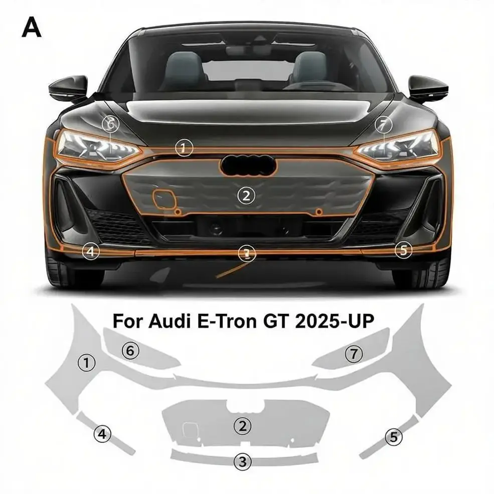 

For Audi E-Tron GT 2025-UP TPU Bumper Hood Scratch-Resistant Self-Healing Paint Protection Film Invisible Pre-cut PPF Kit﻿