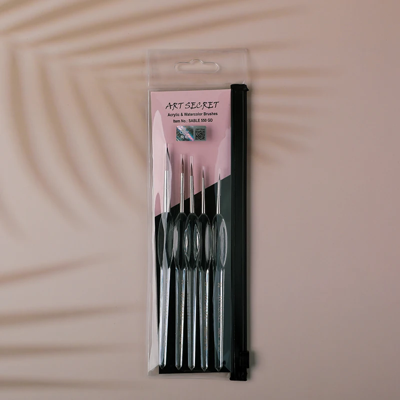 ArtSecret 550GD 5 قطعة/المجموعة غرامة اليد رسمت رقيقة هوك خط القلم الرسم الفن القلم الطلاء فرشاة النايلون فرشاة الاكريليك وازم الفن #3