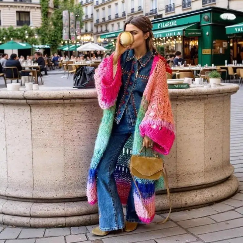 

Men's Knitted Sweater Women's Hook Needle Open Cardigan Ciwalk Collar Nine Sve Length Thi Coolmax Fiber