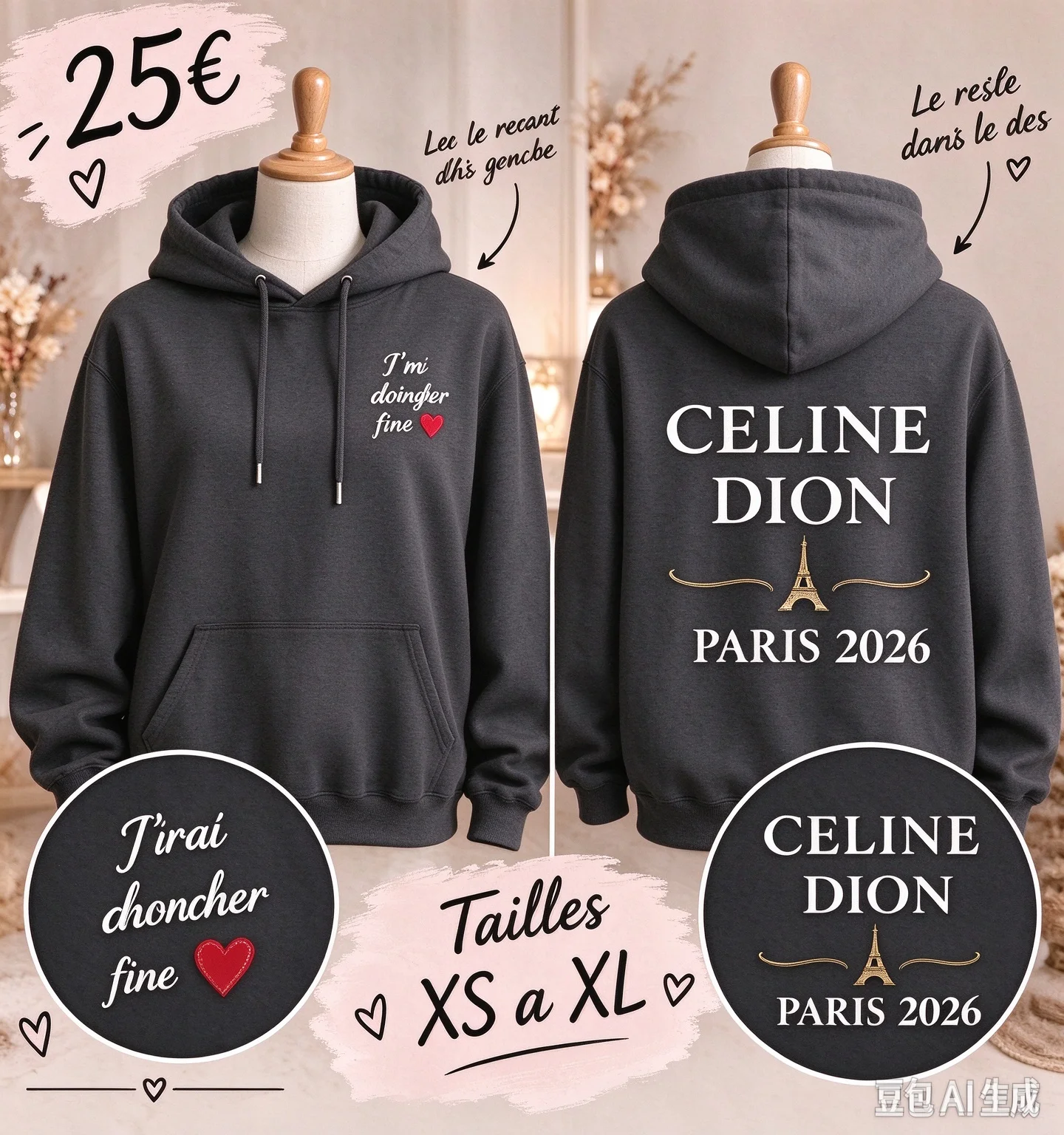 Men Women Celine Dion Paris 2026 Tour Hoodie Unisex Pullover Hooded Sweatshirt Vintage Concert Graphic Fan Tops Men Hoodies