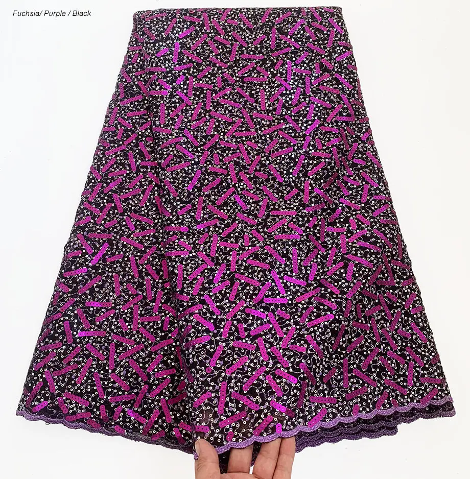 

Lovely African Dentelle Lace Fabric with Sequins Embroidered French Lace Swiss Cloth