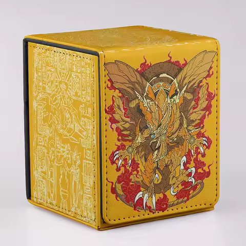 100+Golden Dragon Theme Card Organizer High Quality Deck Box TCG Card Durable Compact Portable Perfect For YGO Collectible Games