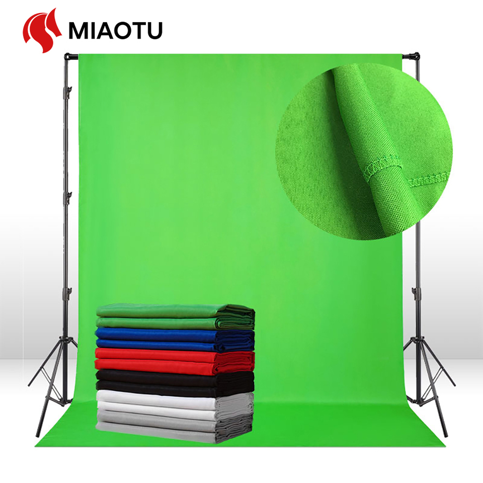  MIAOTU Photography Backdrops Green/White/Black/Grey Muslin Cotton Green Screen Chromakey Photo Background Cloth Shoot Props 