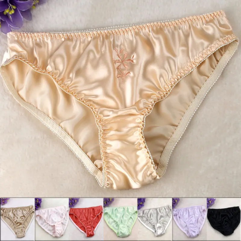 Plus-sized Middle-Waist Women\'s Mulberry Silk Panties Silk Inner Crotch Underwear XXXL