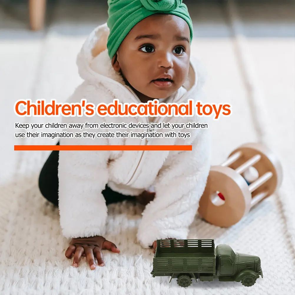

12Pcs Military Truck Simulation Lightweight Kids Playthings Sand Table Decorative Children Supply Truck Toy