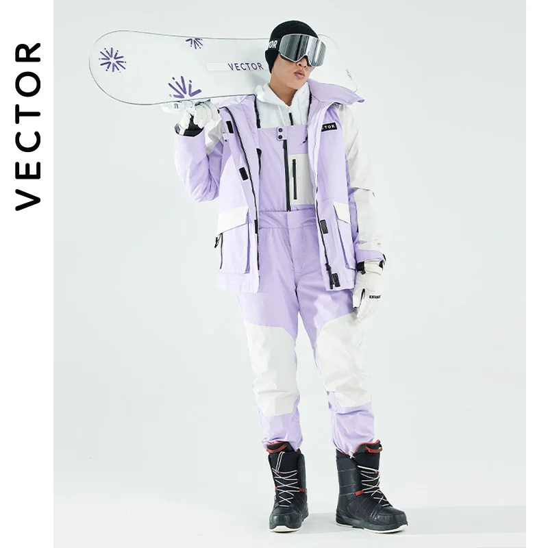 VECTOR Ski Suit Set Women Man Winter Women Jackets and Pants Warm Waterproof Women Jackets Pants Outdoor Ski Bike Camping