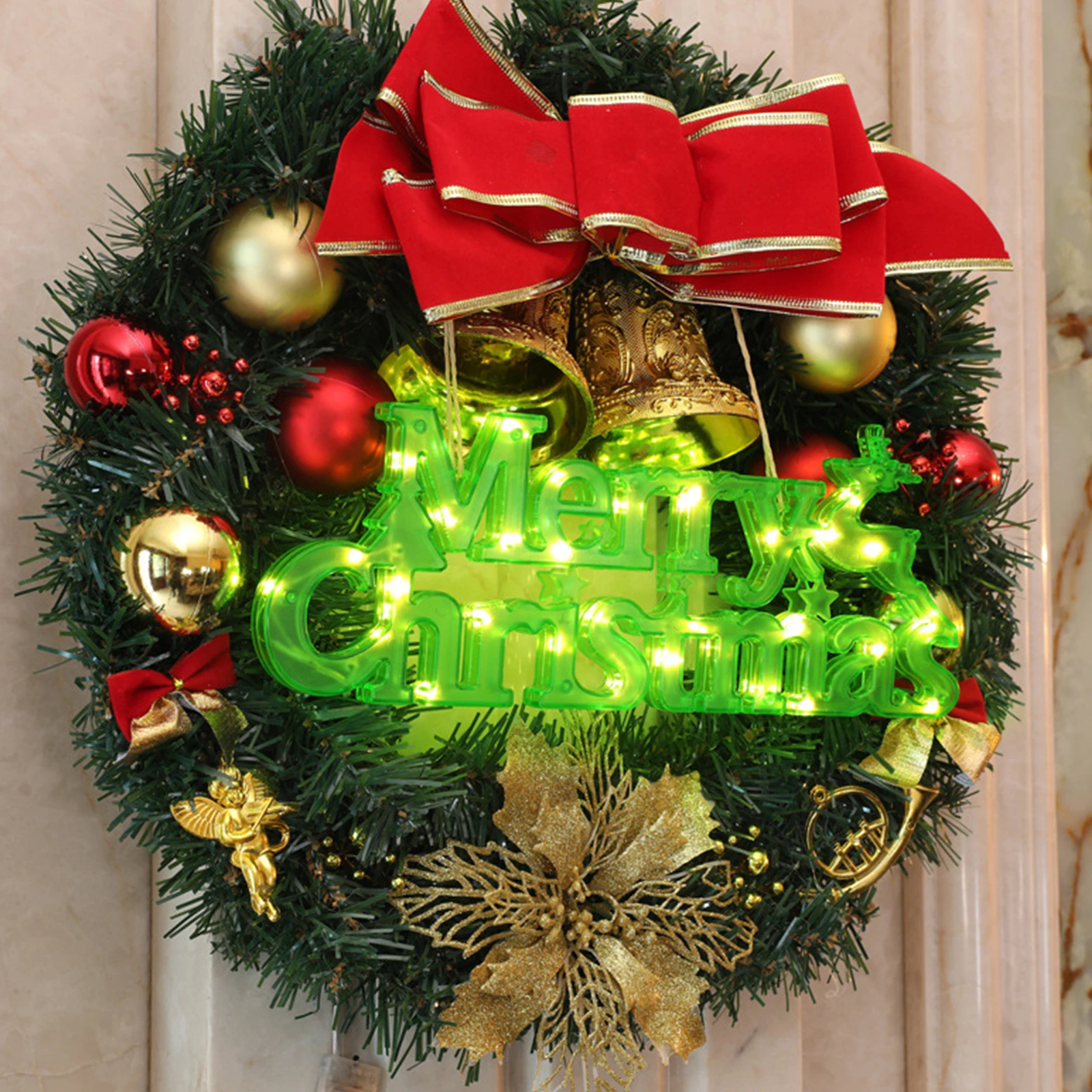 

Creative Christmas Alphabet Light Board Hanging Xmas Wreath Garland Lamp Led Atmosphere Sign For Home Bar Ktv Garden Decoration