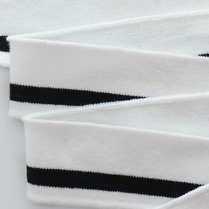 3.5*80CM High Stretch Knitted Rib Cotton Fabric T-shirt Neckline elastic Collar Cuffs Trim For Clothing Accessories FabricTJ0510