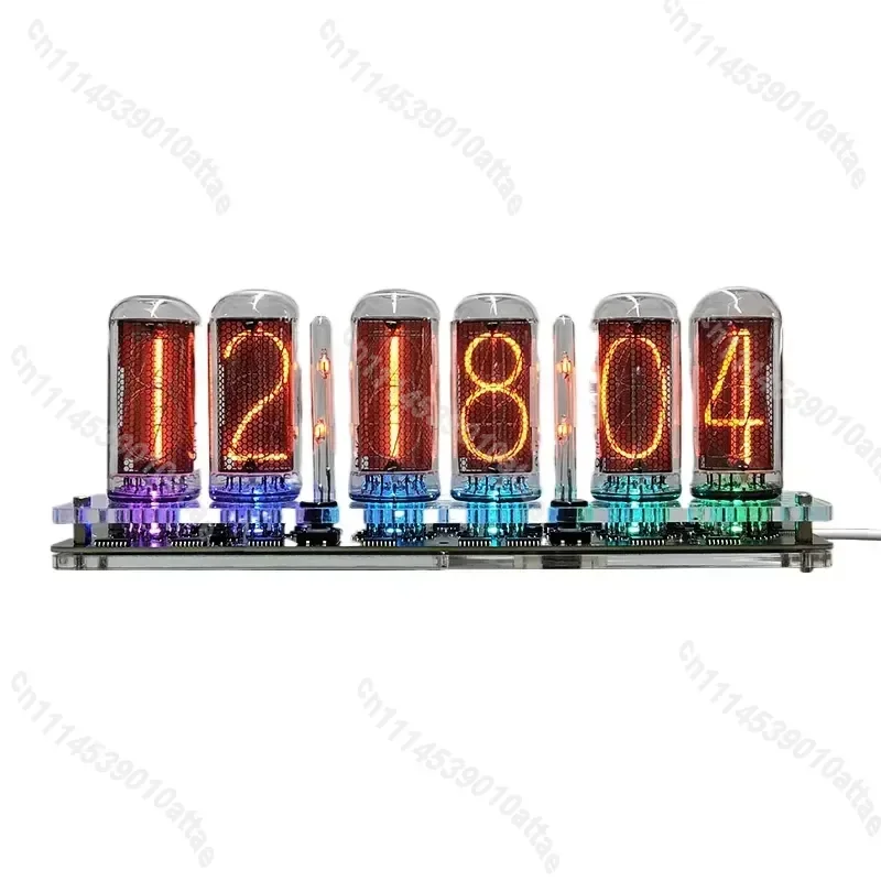For IN-18 Nixie Tube Clock Module 6-bit Digital Display with Backlight USB 5V Power Audio Control DIY Kit Electronic
