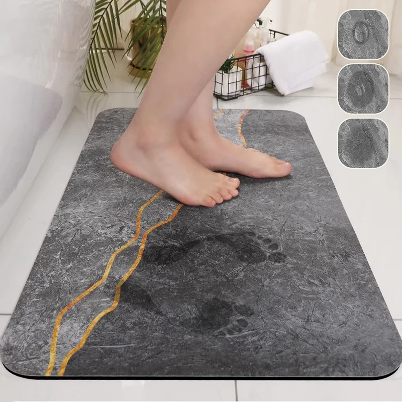 Diatomit-Matte Superabsorbierende Badezimmermatte Rutschfester Badteppich Duschraum-Eingangsmatte Toiletten-Fußmatte Badezimmerteppich – Detail 5