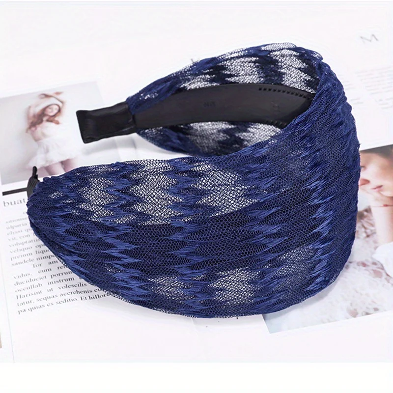 

Breathable Mesh Headband for Women, Wide Hair Hoop Non-Slip Design for Spring Summer Daily Elegant Styling Hair Accessories