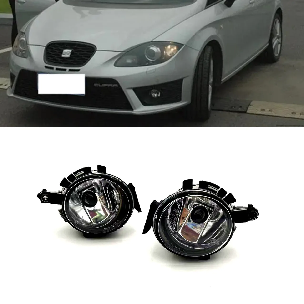 Pair Fog Light For Seat Altea 2009-2013 Ibiza 2009-2012 Leon 2007-2013 Toledo 2005-2009 front bumper lamps assembly