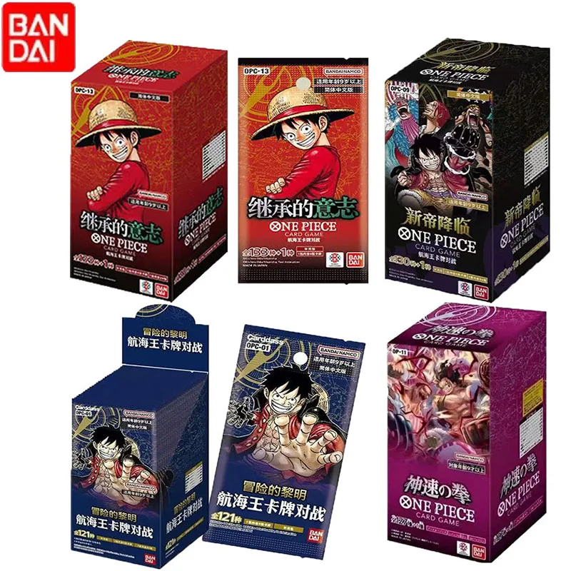Bandai One Piece TCG OP01-OP13 Jeu de cartes Romance Dawn Version chinoise TCG Booster BOX Cartes de collection Jouets pour enfants Cadeau d'anniversaire