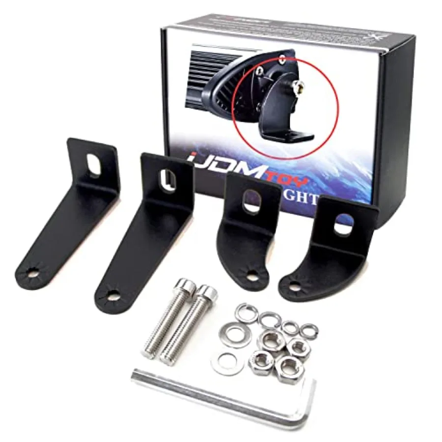

2-Pack Universal Side Mounting Brackets Compatible with Straight or Curved LED Light Bar Most 20 30 40 42 50 52 Inches
