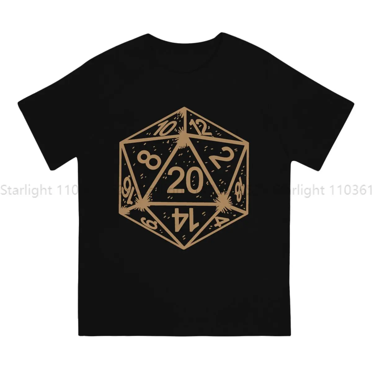 DnD Game Creative TShirt for Men D20 Dice Tabletop Round Collar T Shirt Hip Hop Gift Streetwear