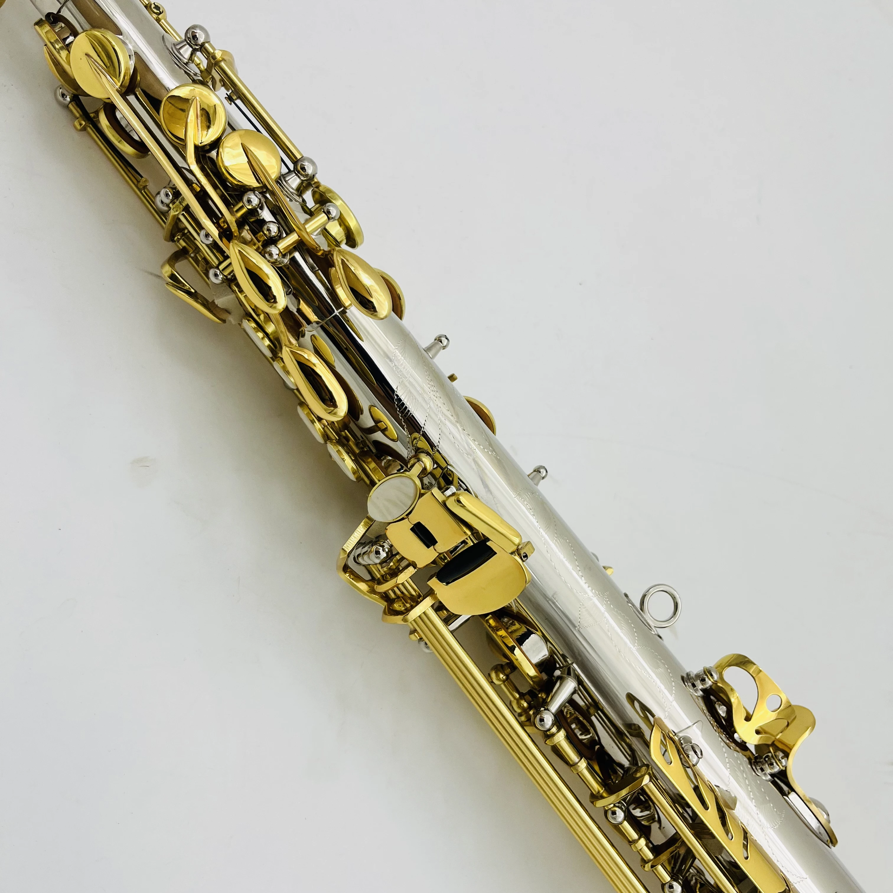 New Arrival Alto Saxophone Straight Tube Brass Plated Eb Tune Professional level performance With Case Sax Accessories