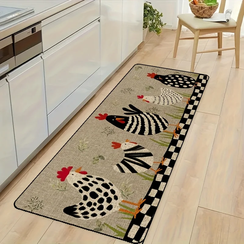 1pc, Quick Drying Rustic Kitchen Mat with 3D Animal Print - Perfect for Home Decor and Bathroom Floor