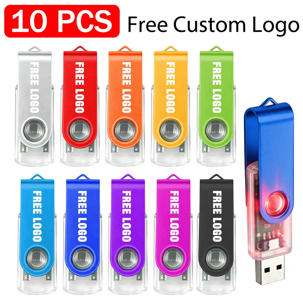 10pcs Free Custom Logo Metal Pendrive 2gb Business Gifts USB 2.0 Flash Drive 128mb 512mb 4gb Memory Stick Publicity usb