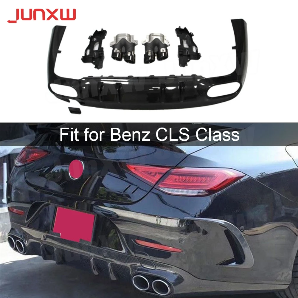 

Rear Bumper Lip For Mercedes Benz CLS Class C257 CLS260 300 350 450 CLS53 AMG 2019 UP Rear Diffuser Tips Carbon Fiber/ FRP