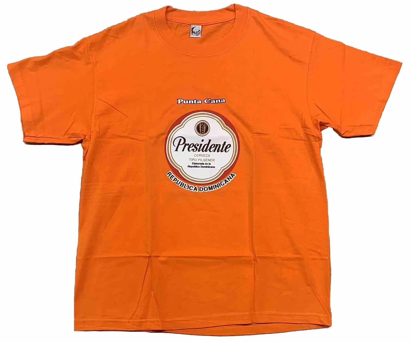 Camiseta de Cerveja Presidente Cerveza Punta Cana República Dominicana Tamanho. Laranja Grande