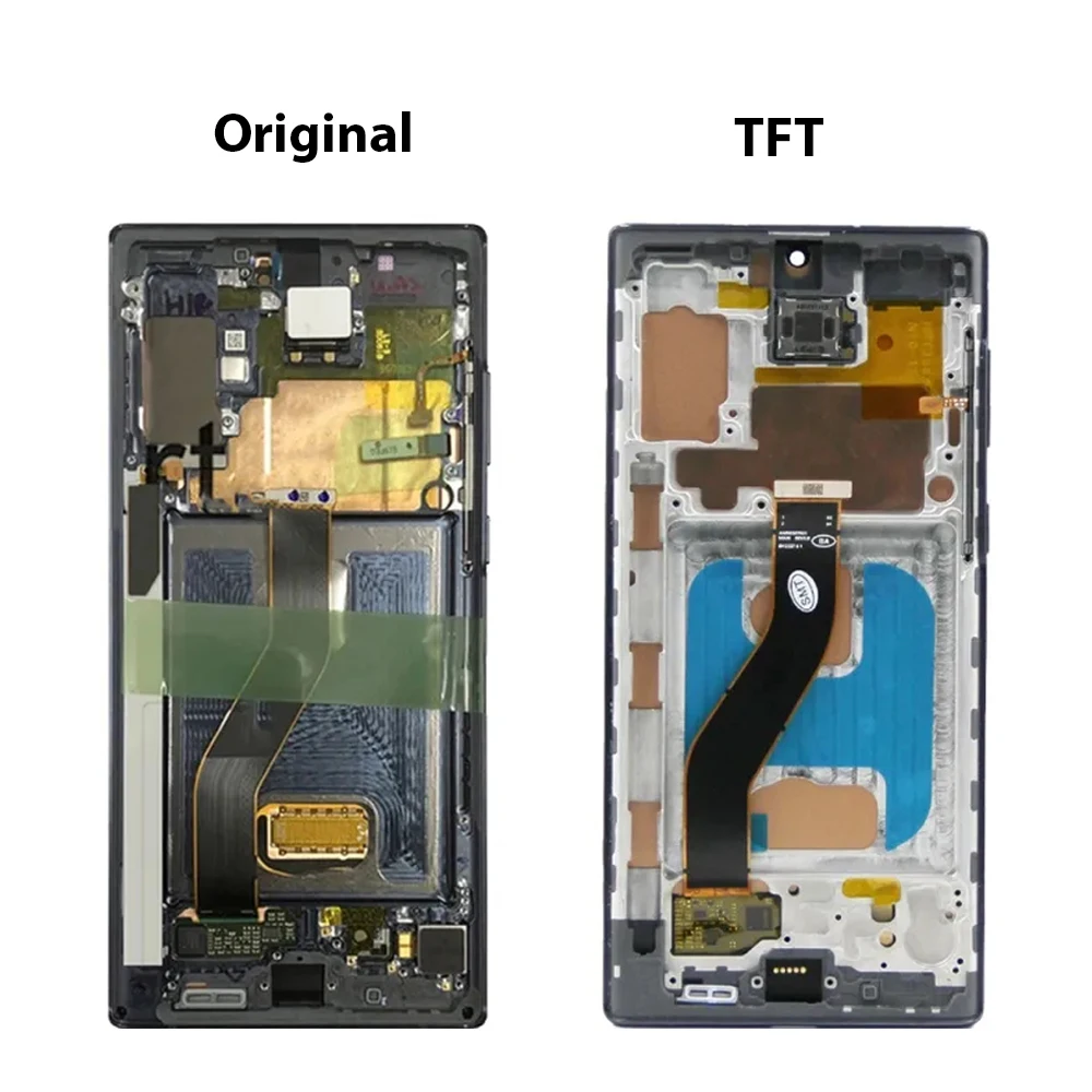 With Frame TFT For Samsung Galaxy Note 10 N970 N970F LCD Touch Screen Digitizer Assembly Replacement Display Parts 100% Tested