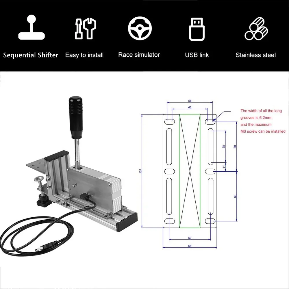 PC USB Racing Games Sequential Shifter H Gear Shift &Fixture Clamp Bracket For Thrustmaster T300/T500 Logitech G920/G923/G25/G27