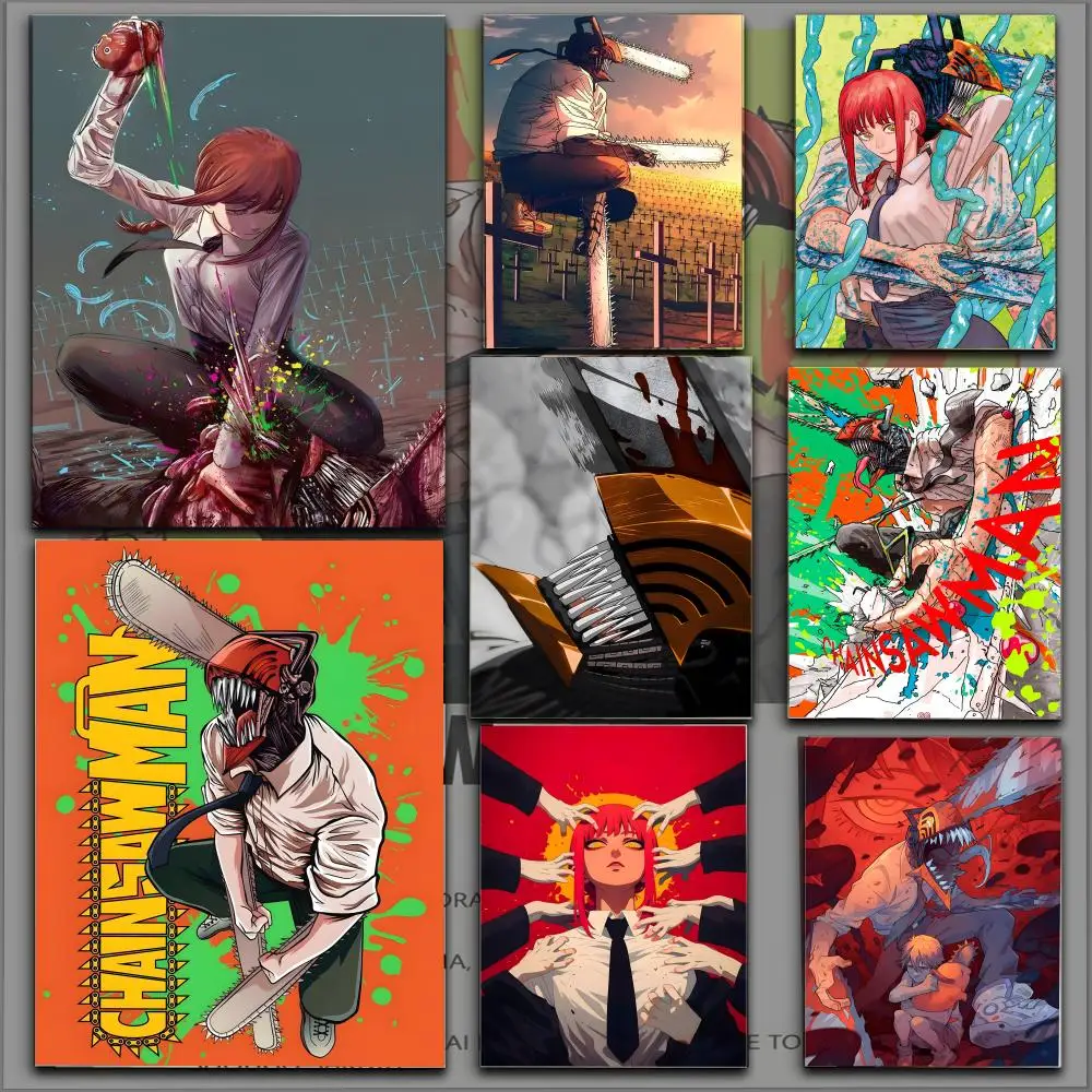 C-Chainsaw Man Poster HD Anime Hot Theme Singer/OST/Movie-Waterproof Self-Stick Home Decor