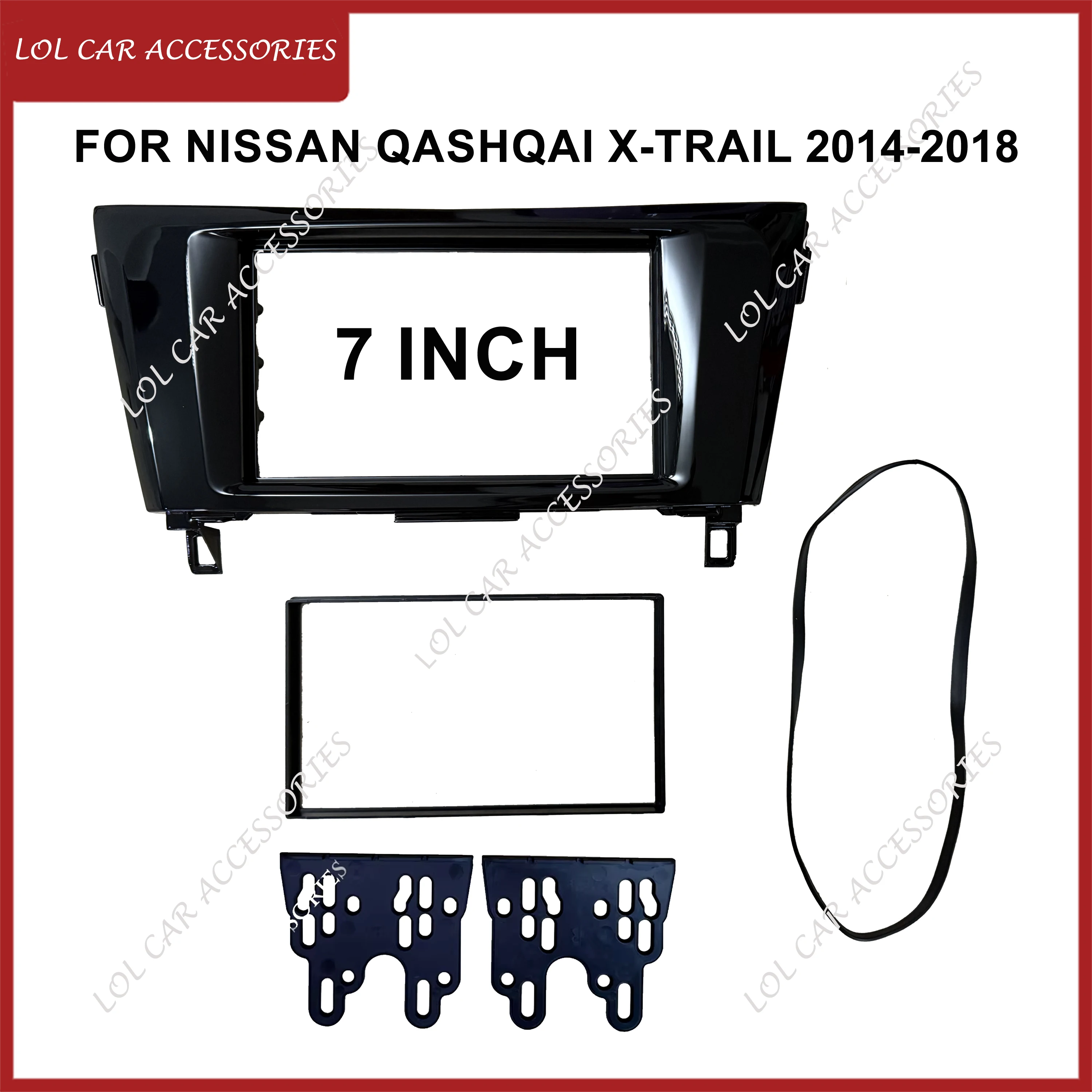 

7 Inch Fascias For Nissan Qashqai X-Trail 2014-2018 Car Radio Stereo GPS MP5 Android Player 2 Din Head Unit Panel Install Frame