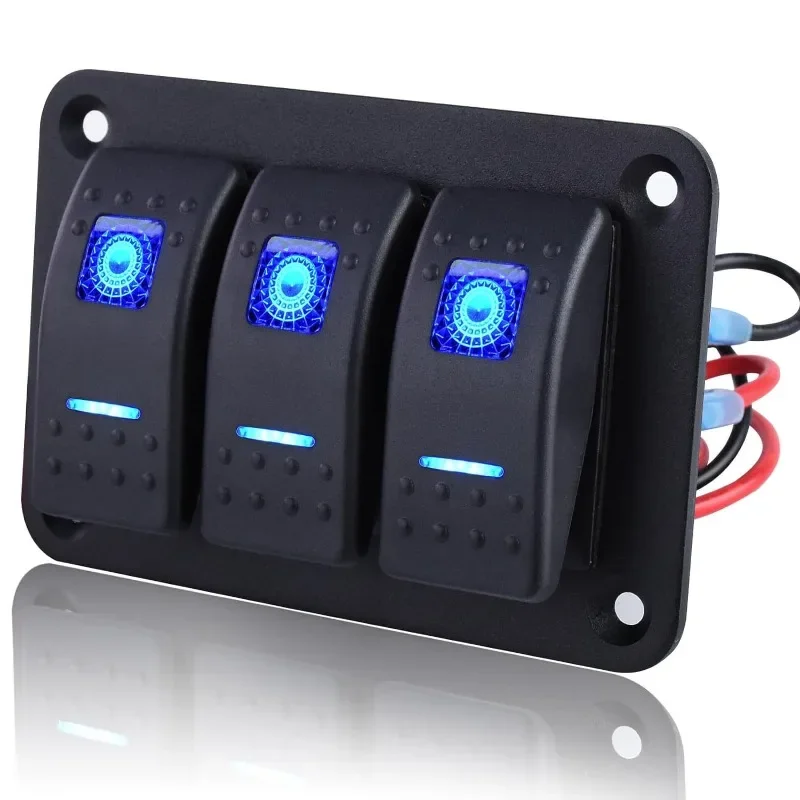 Yacht racing modified universal 3-position button panel combination switch toggle switch with LED light waterproof 12-24V