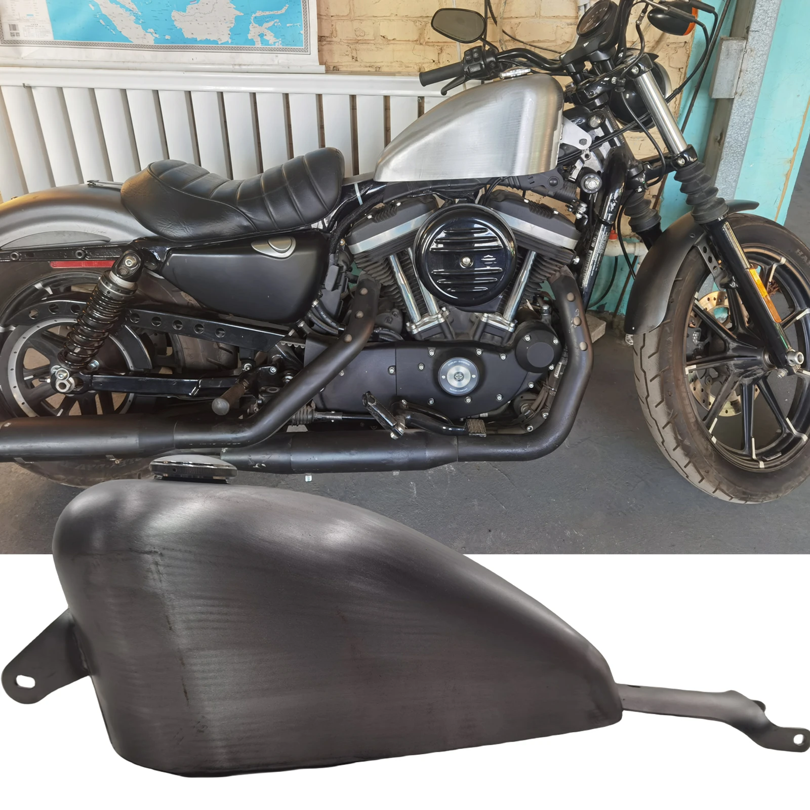 7.5 L Motorcycle Petrol Fuel Gasoline Tank Gas Can Oil Luggage For Harley Sportster XL 1200 883 2004-2006 Carburetor Version