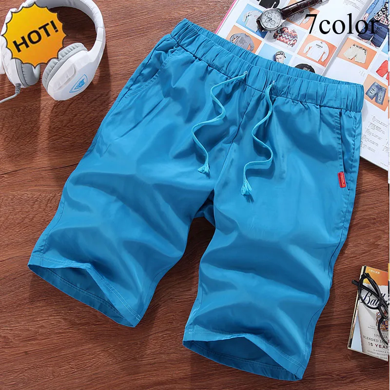 Summer Style Outdoor Sport Ultra-light Thin Drawstring Loose Quick-Drying Joker Shorts Men Solid Quick-drying Beach Short