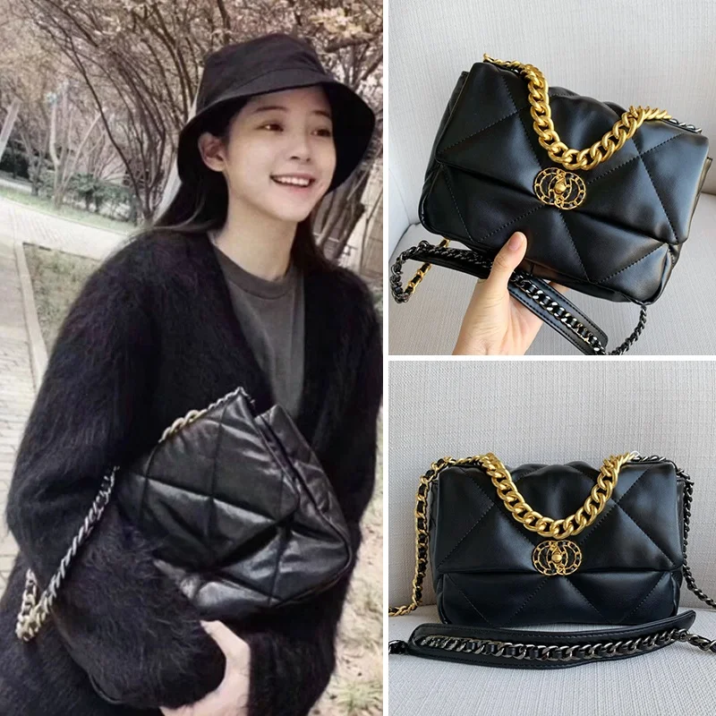 

Модная женская сумка Ou Yang Na Na из мягкой кожи с ромбовидным узором, на цепочке, через плечо, трендовая сумка-кроссбоди/на плечо