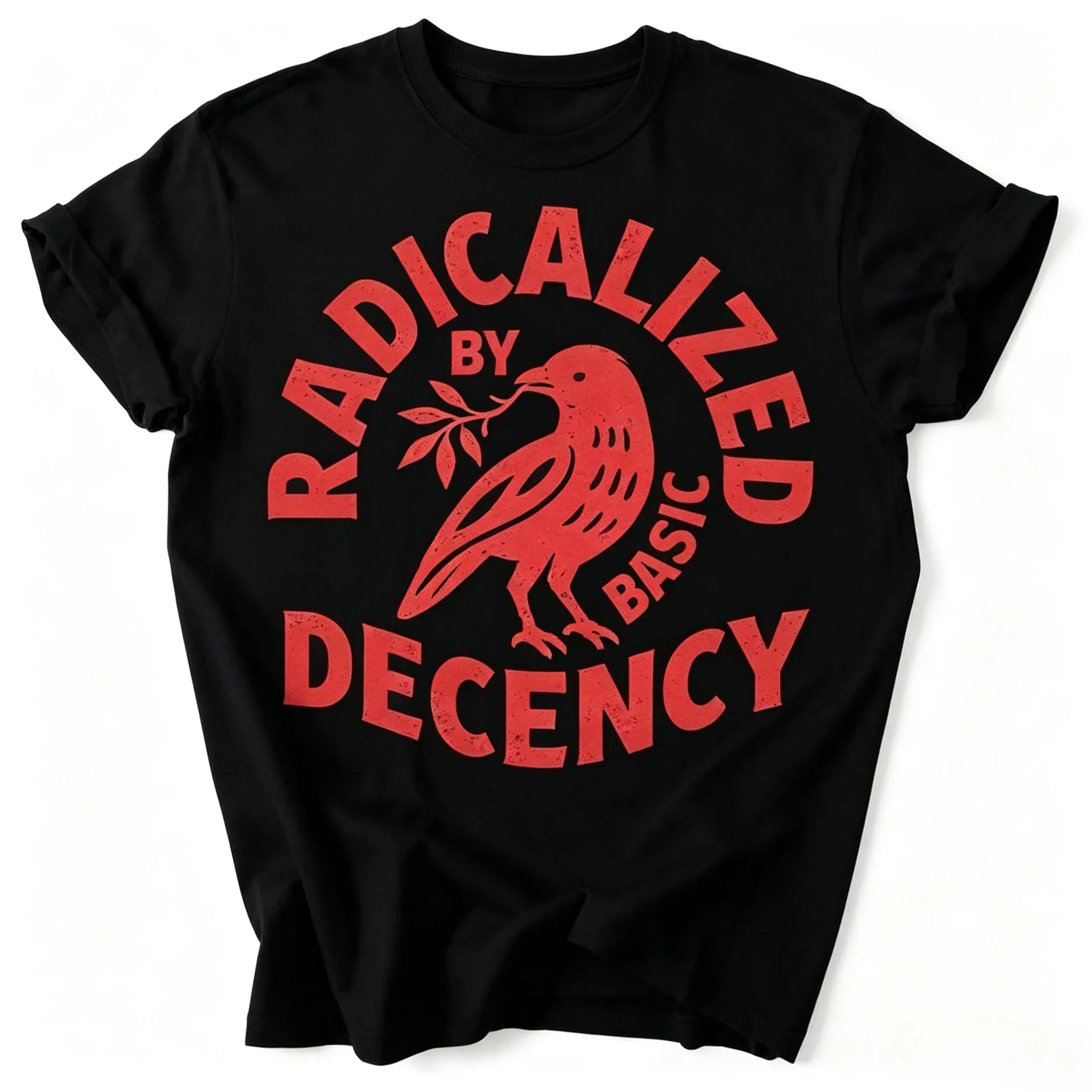 Men's Vintage T Shirt Funny Radicalized By Basic Decency Meme T Sthirt Women Streetwear Cotton Oversized Tee Unisex Short Sleeve