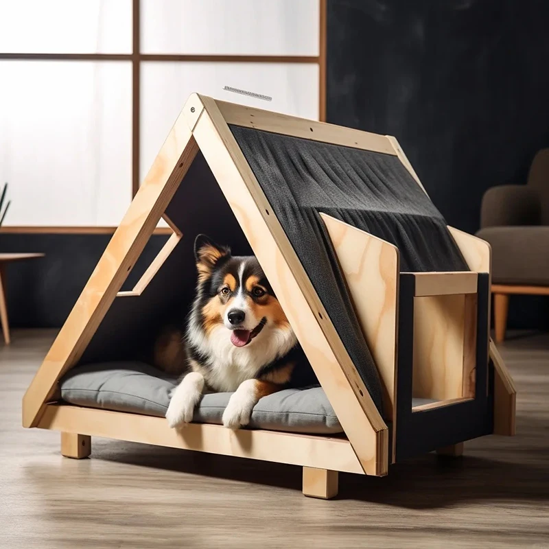 

Luxury Indoor Modern Cat and Dog House Customizable Wooden Furniture with Button Closure Sustainable and OEM Features