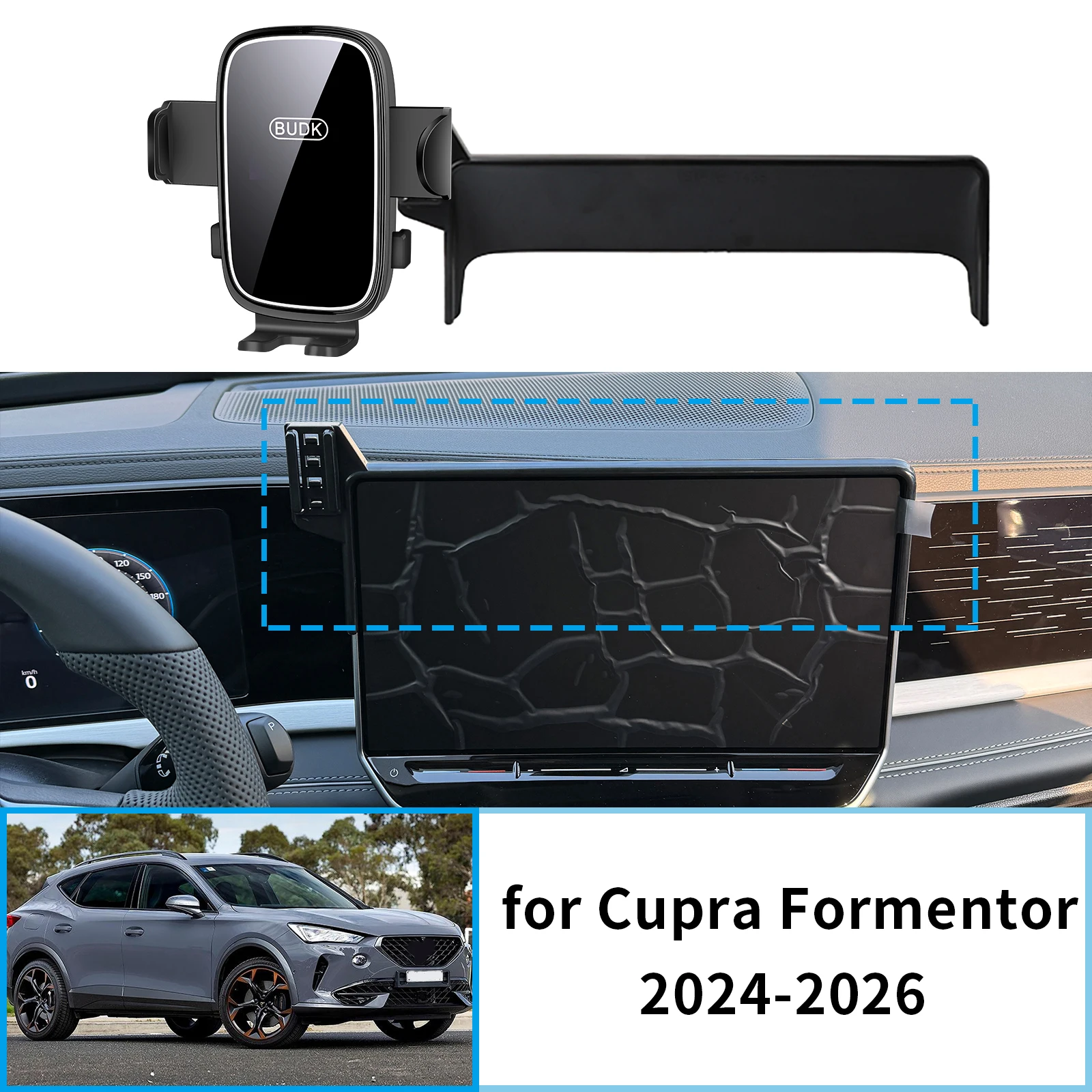 

Car Mobile Phone Holder Accessories fit for Cupra Formentor 2024 2025 2026 12.9" inch GPS Bracket Navigation Stand Auto