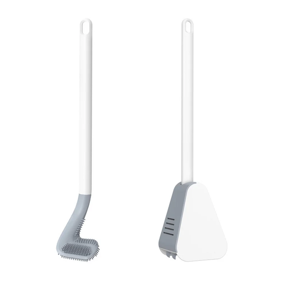 

2Pcs Toilet Cleaning Brushes Curved Long Handle Bathroom Cleaner Brush for Toilet Corner Crevice Cleaning Ergonomic Grip Hanging