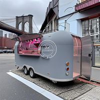 Customized Luxury Stainless Steel  Mobile Food Truck Fully Equipped Mobile Kitchen Food Trailer for Sale