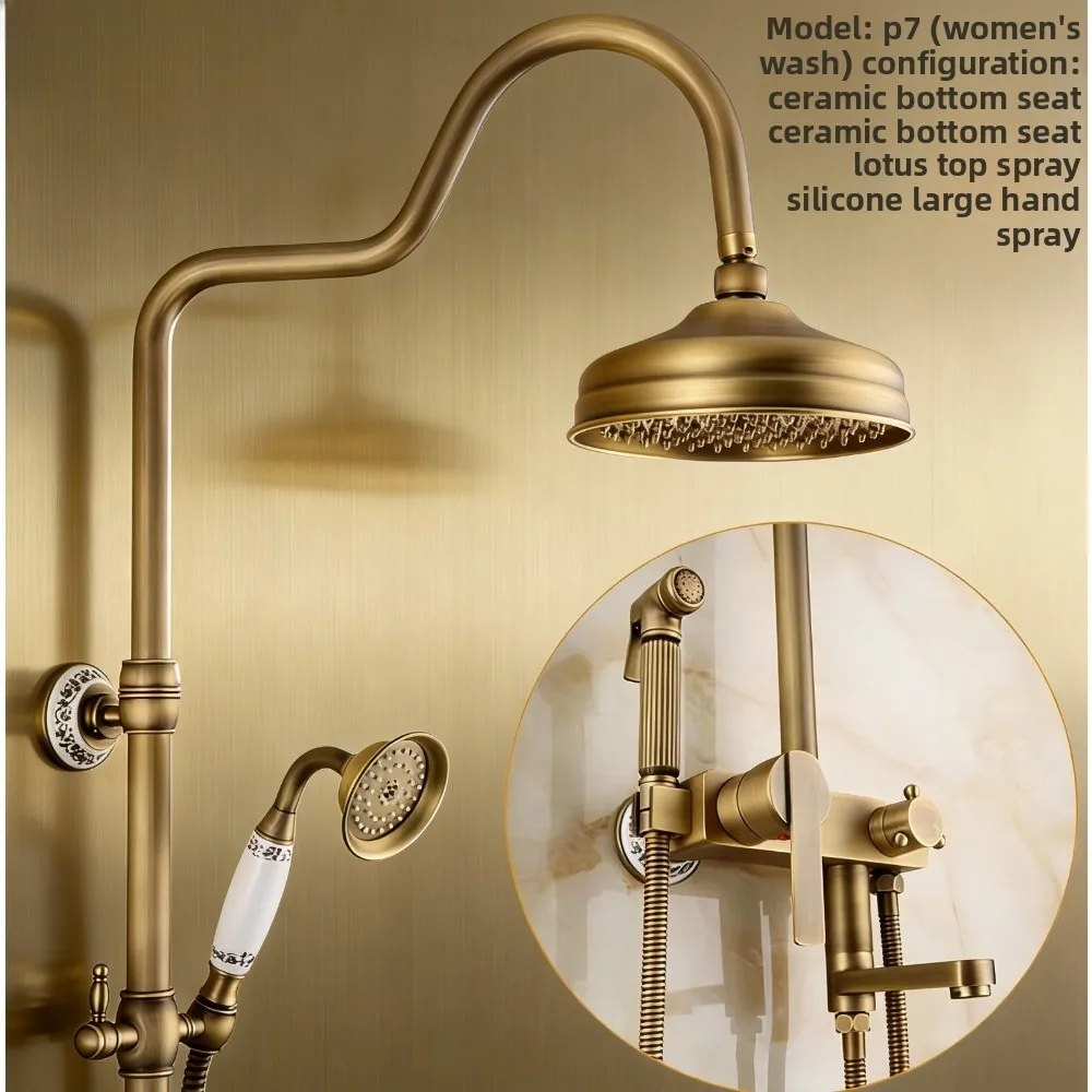 

Set Rain Tub Shower Brass Rain Shower with Hand Faucet