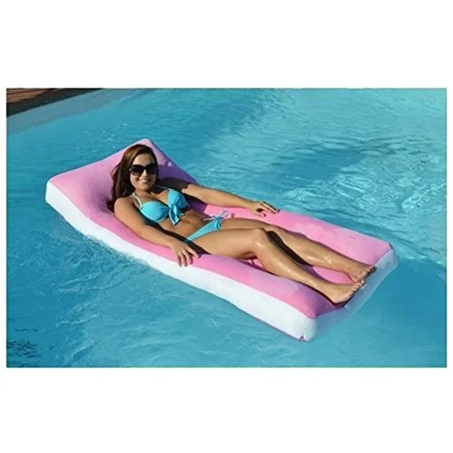 Aqua Cloud Pink Swimming Pool Floating Mattress for outdoor relaxation, premium PVC material, vibrant pink color, extra-thick i