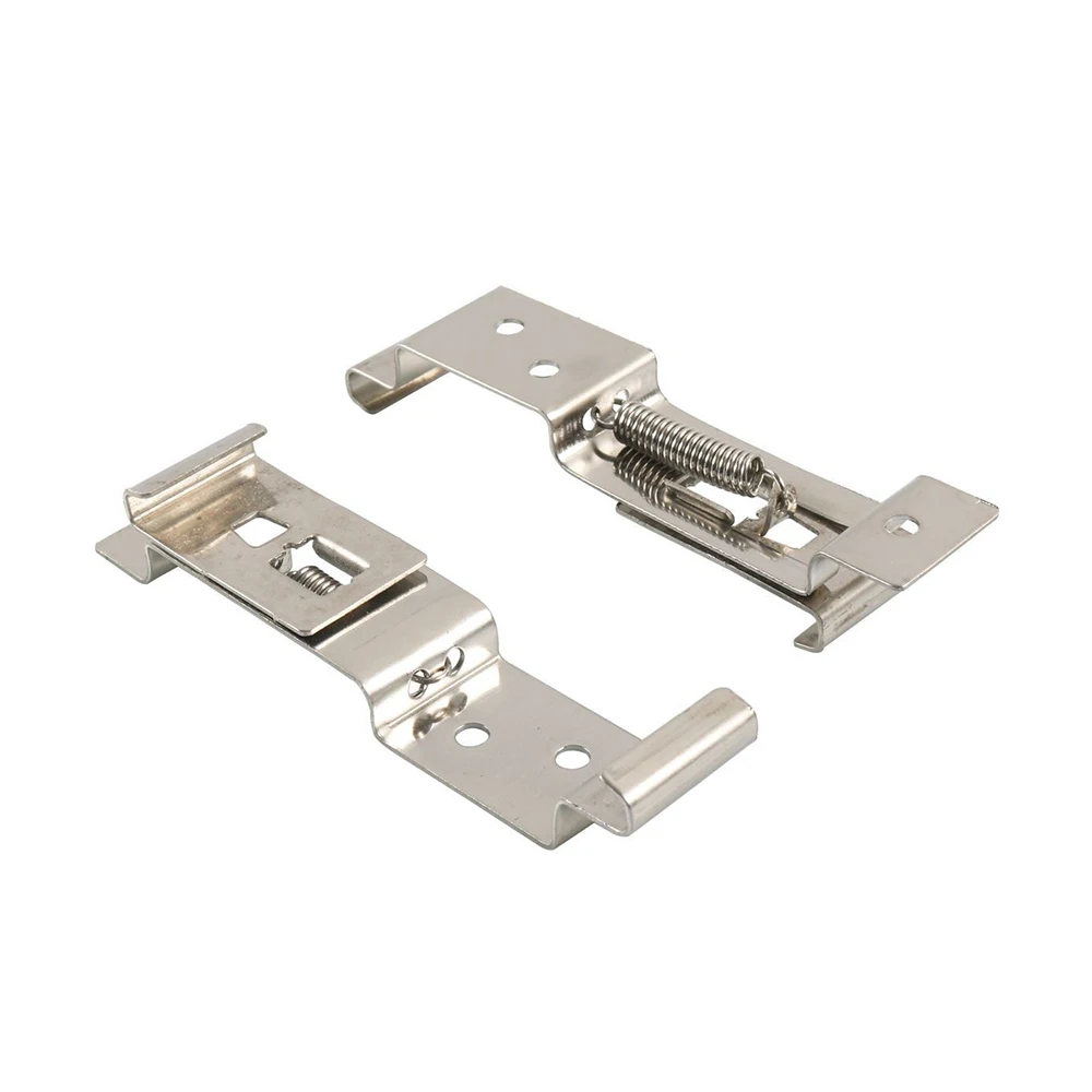 2Pcs Car License Plate Spring Loaded Stainless Steel Bracket Cars Frame Holder Clamps Trailer Number Plate Clips for Truck Ship