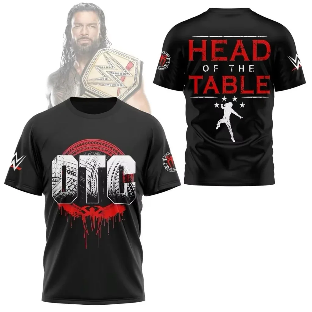 25 الصيف ثلاثية الأبعاد الرومانية عهد OTC WWE CM الشرير المصارع طباعة الرجال تي شيرت الرياضة في الهواء الطلق اللياقة البدنية التجفيف السريع تنفس الملابس