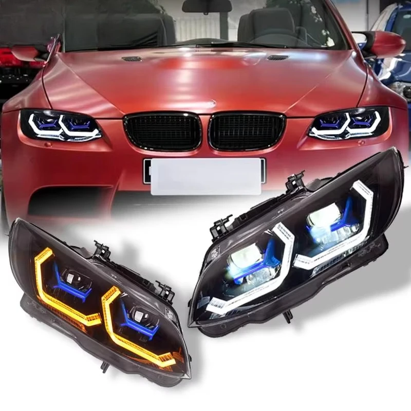 For BMW E92 E93 M3 LED Projection Headlights DRL Sequence Turn Signal Far and Near Light 2011-2013 Modified Lights